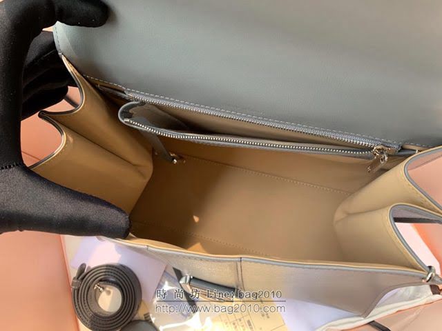 DELVAUX女包 Brillant手袋 德爾沃女手提包 Dv0028原版拼色灰 比利時Delvaux單肩包  fcs1296
